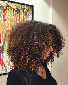 Curly Highlights, Highlights For Dark Brown Hair, Honey Brown Hair, Dyed Hair Inspiration, Colored Curly Hair, Dyed Natural Hair