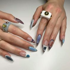 Funky Engagement Nails, James Turrell Nails, Kayli Boyle Nails, Abstract Art Nails, Mix Match Nails, Abstract Nails, Abstract Nail, James Turrell