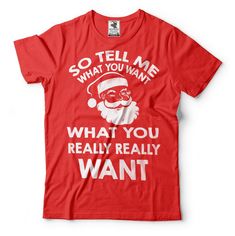 "Christmas T-Shirt Funny Santa Claus Tee Shirt Christmas Party Tee Shirt This ULTRA COTTON UNISEX T-shirt is made of Pre-shrunk 100% cotton, 6.1-ounce. * Seamless double-needle 7/8\" collar, Double-needle sleeves and hem, Taped neck and shoulders Our T Shirts and Hoodies are Printed by advanced technology Digital Printer on 100% Ultra Cotton tees and hoodies . We use waterbased textile ink, Safest ink type for everyone. Each T shirt is Made individually and double checked for quality before send Meme Shirts, Christmas Pj, Funny Santa Claus, Christmas Tee Shirts, Funny Christmas Tshirts, Christmas Party Shirts, Christmas Party Gift, Ugly Christmas Sweater Funny, Funny Santa