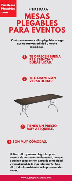 an advertisement for a table with different types of chairs and tables on it, in spanish