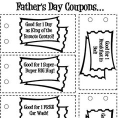 four coupons for father's day