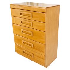 a wooden drawer with five drawers on it