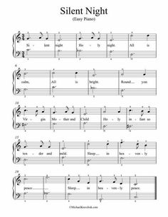 silent night sheet music for piano