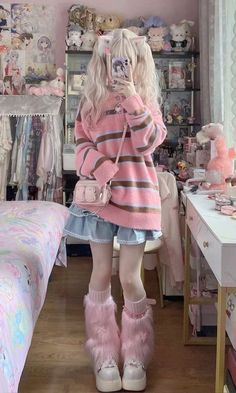 Pastelcore Outfits, Cutesy Outfit, Kawaii Outfit Ideas, Estilo Harajuku, Harajuku Outfits, Future Outfit, Kawaii Fashion Outfits, Korean Aesthetic, Cute Anime