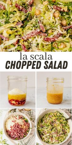 the steps to making a layered salad with shredded lettuce and other toppings