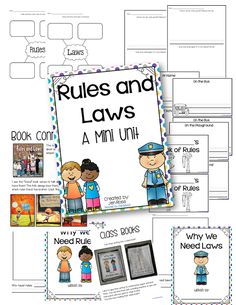 the rules and laws booklet for children to use in their classroom, including an image of police