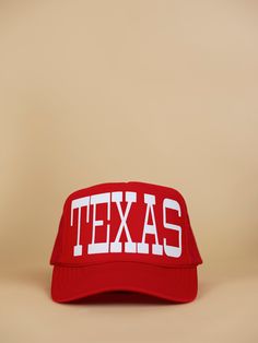 One Size Fits Most This hat is made to order and will ship in 3-5 business days MADE TO ORDER PRODUCTS ARE FINAL SALE Affordable Red Fun Snapback Hat, Texas Hats, Apothecary Candles, Perfect White Tee, Car Fragrance, Small Boutique, Vintage Patches, Clare V., Hair Fragrance