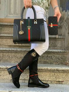 Gucci Winter, Fendi Boots, Gucci Handbags Outlet, Gucci Boots, Gucci Handbag, Matching Shoes, Shoes Outfit Fashion, Trendy Handbags, Fall Clothes