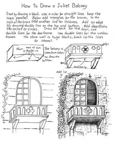 . Lesson Notes, Painting House, Juliet Balcony, Some Drawings, Kids Painting, Perspective Art, Architecture Drawing Art, Basic Drawing, Sketchbook Pages