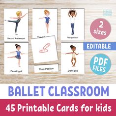 the ballet classroom printable cards for kids