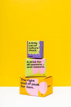 three boxes stacked on top of each other in front of a yellow background with the words, a little culture shock