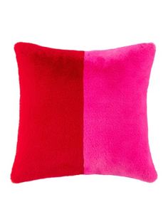 a red and pink pillow on a white background with the same color as it appears