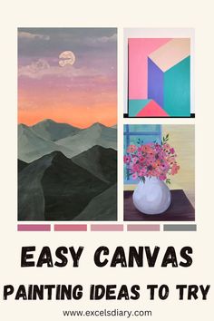 Easy Acrylic Canvas Painting Ideas For Beginners Canva Paint Ideas, Canvas Painting Ideas, Easy Canvas