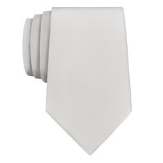 Azazie Ivory Necktie - Rolled - Knotty Tie Co. Elegant Silver Wedding Tie, Elegant Silver Wedding Ties, Classic Groom Ties, White Business Ties, Elegant Adjustable Solid Ties, Elegant Solid Standard Tie For Suits, Classic Silver Ties For Wedding, Classic Silver Tie For Groom, Elegant White Suit And Tie Accessories For Wedding