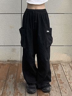 Goth Pocket Baggy Cargo Pants High Waist Pocket Cargo Pants - AnotherChill Pocket Cargo Pants, White Cargo Pants, Tie Dye Pants, Women Cargo Pants, Baggy Cargo Pants, Baggy Pant, Women Cargos, Pantalon Large, Cargo Pants Women