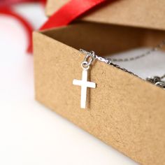 Mens Cross Necklace, Small Cross Necklace for Men, Silver Cross Pendant, Mens Necklace, Minimalist silver cross pendant, Mens Birthday Gift Elegant Cross Necklace, a shiny accessory to add a fine note to men's image! Symbolic gift idea. Pendant Necklace consisting of a delicate chain and a small cross charm. You can choose the necklace in silver or gold metal. The necklace is crafted in minimalist style, perfect to any wear. Light still durable. he cross is a symbol of the Christian religion, bu Minimalist Cross Pendant Necklace As Gift, Everyday Silver Cross Pendant Necklace, Minimalist Crucifix Necklace For Gift, Minimalist Crucifix Necklace As A Gift, Minimalist Personalized Cross Pendant Necklace, Minimalist Cross Pendant Necklace For Gift, Minimalist Cross Necklace Gift, Minimalist White Gold Cross Necklace For Gift, Minimalist White Gold Cross Necklace As Gift