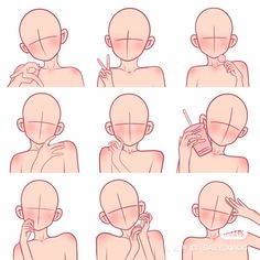 how to draw the head and shoulders in different positions with pictures on each side of the head