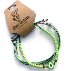 This wax cord bracelet pack is the perfect gift for the avocado (or guacamole!) lover in your life! Completely waterproof, adjustable so it will fit any size wrist. Just pull to close. All of my friendship bracelets are made with 100% cotton embroidery floss & my water proof jewelry is made with 100% waxed polyester cord. Any other supplies I use are all natural & eco friendly & everything is made in a smoke-free & pet-free home! How To Pack Bracelets, Casual Beaded Bracelets With Nylon Cord For Beach, Nylon Cord Bracelets For Beach In Summer, Summer Beach Bracelets With Nylon Cord, Summer Beach Bracelets Made Of Nylon Cord, Green Adjustable Cord Friendship Bracelets For Beach, Green Adjustable Cord Bracelets For Beach, Green Beaded Bracelets With Adjustable Cord For Beach, Adjustable Summer Bracelet In Nylon Cord