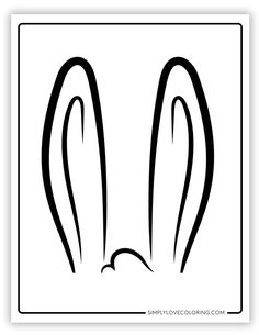 a black and white drawing of two ears in the shape of an animal's head