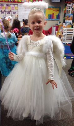 Diy Angel Costume For Kids, Toddler Angel Costume, Girls Angel Costume, Fairy Fancy Dress, Fairy Halloween Costume, Angel Halloween Costumes