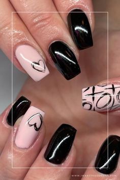 Xo Nails, Nails Gray, Black Valentines, Valentines Nail Art Designs, Valentine Nail, Nails Dark, Red Valentine, Valentine Nail Art