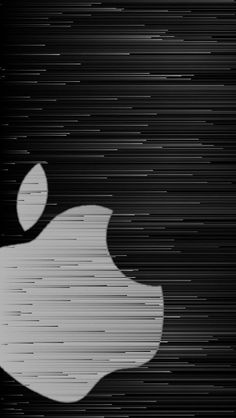 an apple logo is shown on a black and white background, with small dots in the middle