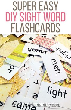 the words super easy diy sight word flash cards