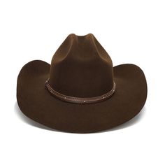 Dolly is part of the Stampede Collection, featuring a genuine leather band with stitching and mini studs, a wool felt body, and a 4 inch brim. Its classic look is perfect for any occasion, whether it's a night out or a day in the sun. Winter Leather Felt Hat For Western-themed Events, Brown Felt Hat Band For Country Events, Classic Leather Hat Bands For Fall, Formal Leather Felt Hat With Short Brim, Western Brown Felt Hat Bands, Brown Wool Felt Hat For Country Events, Classic Leather Felt Hat With Short Brim, Adjustable Brown Wool Felt Hat, Western Style Brown Felt Hat