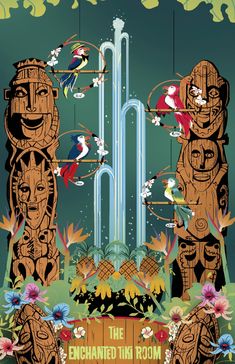 an advertisement for the enchanted tiki room at disney's hollywood studios