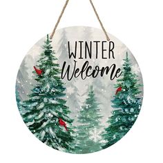 PRICES MAY VARY. Unique Design: Our door wreath design is unique and beautiful. The words "Hello Winter" is printed on the wooden board, which is funny and cute. This house decor will bring more fun to your house and show the best welcome to your friends Durable Material: This door sign is made of high-quality wooden material, which is durable and can be used in all kinds of seasons. For best longevity, keep out of direct sunlight and rain. If used outdoors, it is recommended to hang it on a cov Front Door Decor Winter, Winter Welcome Sign, Winter Farmhouse, Sign For Front Door, Wood Door Hanger, زجاج ملون, Welcome Winter, Wooden Wreaths, Winter Signs