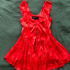 Never Worn. Nwt. Ruby Satin Dress. Size S. Vanessa Mooney, Romper Dress, Satin Dress, Satin Dresses, Colorful Dresses, Ruby, Rompers, Satin, Mini Dress