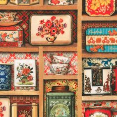 the wall is covered with many different types of decorative items