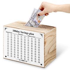 PRICES MAY VARY. Package Includes: 1 pack of big piggy bank for adults, printed with a 100 days savings plan sticker; This ensures that you can start your saving goal right away; It is carefully crafted from sturdy, reliable wood, ensuring longevity and presenting a rustic, aesthetic appearance Large Capacity Design: one of the standout features of the 100 days money saving box is its large capacity design; Measuring 9.84 x 5.9 x 7.08 inches/ 25 x 15 x 28 cm, the 100 days big piggy bank offers p Saving Cash Ideas, Big Piggy Bank, Large Piggy Bank, Toy Money, Money Saving Methods, Money Saving Box, Saving Challenges, Laser Cut Box, Edc Bag