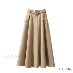 Lasaky - Elegant Maxi Skirt with Unique Design, Half-length Faux Fur Skirt with Pockets and Umbrella-shaped Hem Faux Fur Skirt, Elegant Maxi Skirt, Unique Umbrella, Embellished Midi Skirt, Stylish Umbrella, Umbrella Design, Fur Skirt, Unique Skirts, Midi Skirt With Pockets