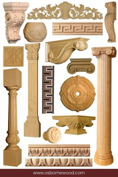 Ancient Greece is a source of endless inspiration. With hundreds of products available, including furniture feet, corbels, moulding, decorative onlays and inlays, decorative and architectural columns, and even drawer knobs, we can help you bring Greece home. || Greek decor || Greek house || ancient Greece aesthetic || Greek furniture || Greek revival || corinthian || Greek key || egg and dart || acanthus leaf || aphrodite || persephone || hermes || doric || ionic Ancient Greece Architecture, Greek Furniture, Greek Elements, Greek Party Theme, Greek Home Decor, Greek Homes, Ancient Greece Aesthetic, Aesthetic Greek, Greece Architecture