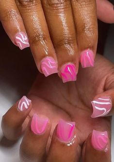 Very Short Pink Acrylic Nails, Cute Birthday Nails Short Pink, Cute Short Acrylic Nails Baddie, Pink Kid Nails, Cute Shorties Nails, 6th Grade Nails Short, Short Pink Nails With Charms, Short Birthday Nails 12, Cute Short Acrylic Nails For Birthday