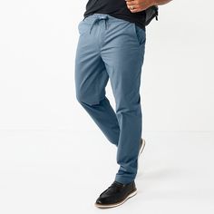 These fashionable and comfortable Sonoma Goods For Life men's slim-fit pants will make you look good wherever you go. FEATURES 4-pocket Twill constructionFIT & SIZING Elastic waistband with drawstring Slim fitFABRIC & CARE Cotton, spandex Machine wash ImportedSUSTAINABILITY FEATURES Supports more sustainable cotton farming Color: Med Blue. Gender: male. Age Group: adult. Slim Fit Pants Men, Cotton Farming, Slim Fit Pants, Fit Pants, Blue Gender, Bottom Clothes, Pull On Pants, Slim Fit Men, Life Size