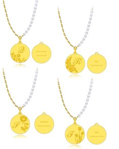 Our Pearl alphabet necklaces show the essence of individuality, with each letter carefully carved to represent a different flower, symbolizing unique qualities and meanings. This elegant pearl necklace combines the timeless elegance of pearls, known for their purity, wisdom and wealth, with a personalized floral engraving on a yellow gold pendant that embodies personal meaning and natural beauty. Whether for personal use or as a gift, this necklace is a daily reminder of personal growth and the Gold Pearl Necklace As A Meaningful Gift, Spiritual Yellow Gold Necklaces With Initial Pendant, Yellow Gold Initial Pendant Necklace For Personalized Gift, Elegant Personalized Pearl Necklace With Initial Pendant, Valentine's Day Yellow Gold Pearl Pendant Necklace, Floral Engraving, Perfume Jewelry, Alphabet Necklace, Yellow Gold Pendants