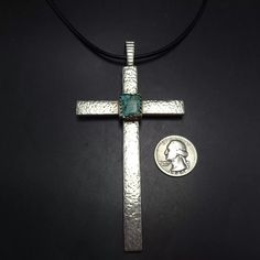 4.75" TALL TURQUOISE and STERLING SILVER CROSS PENDANT DESCRIPTION:  This magnificent pendant will be a treasured addition to your collection of fine Southwestern and Native American jewelry. MEASUREMENTS:  Pendant measures 4 3/4" x 2 1/2" Bale opening measures 14mm x 7mm WEIGHT:  Pendant weighs 50.7 grams SIGNED:  LP STERLING: yes, stamped sterling Jewelry Measurements, Sterling Silver Cross Pendant, Silver Cross Pendant, Hammered Sterling Silver, Pin Pendant, Sterling Silver Cross, American Jewelry, Silver Cross, Native American Jewelry