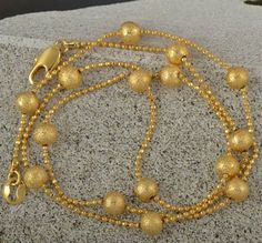 Unique 9ct gold filled beaded women's chain necklace. Gold Beaded Necklace, Gold Bead Necklace, Gold Necklaces, Bridal Jewelry Sets, Indian Design, 10k Gold, Gold Beads, Bling Bling, Bridal Jewelry