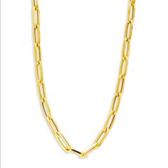 This Paperclip Chain Necklace Is Crafted From 14k Yellow Gold (Not Plated) 14k Yellow Gold Lobster Clasp Made In Italy New In Box Size Length, About 18" Yellow Gold Paperclip Chain Necklace With Solid Link, Formal Gold-plated Necklace With Paperclip Chain, Formal Gold Plated Necklace With Paperclip Chain, Luxury Yellow Gold Paperclip Chain Necklace, 14k Gold Paperclip Chain Necklace, Classic Gold-plated Paperclip Chain Necklace, Fine Jewelry Paperclip Chain Link Necklace, Yellow Gold Chain Necklace With Solid Link Construction, Gold Paperclip Chain Necklace For Formal Occasions