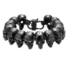 PRICES MAY VARY. Unleash your rebellious side with the FIGEDY Skull Bracelet for men. Made with sturdy stainless steel, this gothic-inspired wristband features a large skull link design that adds an edgy vibe to any outfit. With its high polish finish, it's sure to catch attention wherever you go. Experience the perfect blend of style and durability with the FIGEDY Skull Bracelet. Crafted from premium stainless steel, this bracelet is built to withstand daily wear and tear. Its comfortable 23.5C Adjustable Punk Bracelet For Streetwear, Adjustable Punk Bracelets For Streetwear, Halloween Novelty Black Bracelets, Adjustable Emo Streetwear Jewelry, Gothic Skull Print Bracelets As Gift, Halloween Skull Print Jewelry For Streetwear, Halloween Skull Print Jewelry, Emo Streetwear Jewelry For Halloween, Halloween Skull Bracelets With Skull Print