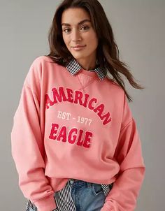 Women's Hoodies & Sweatshirts | American Eagle American Eagle Logo, American Eagle Sweatshirt, American Eagle Hoodie, Dropped Shoulder Sweatshirt, Blue Crewneck, Quarter Zip Sweatshirt, Fashion Styling, Fleece Sweater