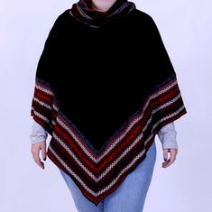 Whether Your Style Is Uptown Chic Or Country Girl Cozy, Our Collection Of Fall And Winter Wraps, Including This Black With Red Sweater Trim Wrap, Has You Covered. Literally! Pair With A Dress Or Jeans And A Sweater For A Fashionable Outfit Sure To Keep You Cozy On Chilly Nights. One Size 100% Polyester Red Folk Style Poncho For Fall, Oversized Red Poncho For Winter, Red Bohemian Poncho Cape, Cozy Multicolor Long Sleeve Poncho, Faux Fur Cardigan, Fur Cardigan, Red Long Sleeve Poncho, One Size, Hollister Sweater, Plaid Poncho