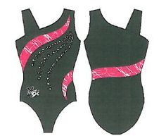 an image of a bathing suit with beads on the bottom and pink trimmings