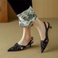 As low as US$57.00 Casual Slingback Pumps With Ankle Strap For Party, Black Slingback Sandals For Office In Summer, Casual Ankle Strap Slingback Pumps For Party, Casual Low Heel Slingback Pumps For Party, Low Heel Slingback Sandals With Buckle For Party, Summer Slingback Sandals With Buckle Closure And Pointed Toe, Casual Closed Toe Slingback Pumps For Party, Formal Heels With Adjustable Strap And Pointed Toe, Office Summer Slingback Sandals With Ankle Strap