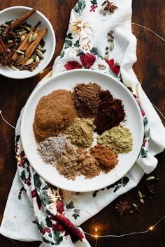 christmas spice blend on a white plate