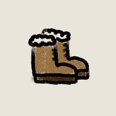 a drawing of a boot with snow on it