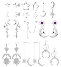 PRICES MAY VARY. 【Moon And Star Earrings】An order contains 11 pairs of moon and stars earrings in different styles, such as star moon earrings stud, earring star hoop, y2k star earrings small stud, sun and moon earrings huggie, y2k moon star earrings, asymmetrical ear cuff chain, crescent sun and moon dangle earrings, midnights earrings, dainty long sun moon earrings, large moon earrings, gothic boho celestial earrings. 【High quality materials】To provide a comfortable wearing experience, the ear Star And Moon Earrings, Moon Earrings Studs, Earrings Asymmetrical, Earring Star, Boho Celestial, Ear Cuff Chain, Constellation Earrings, Gothic Boho, Stars Earrings