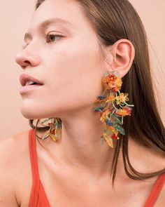 Wildflower Dangle Earrings Dangle Earrings Outfit, Aesthetic Guy Outfits, Field Of Wildflowers, Dope Jewelry Accessories, Earrings Outfit, Anthropologie Accessories, Ear Candy, Fancy Outfits, Jewelry Inspo